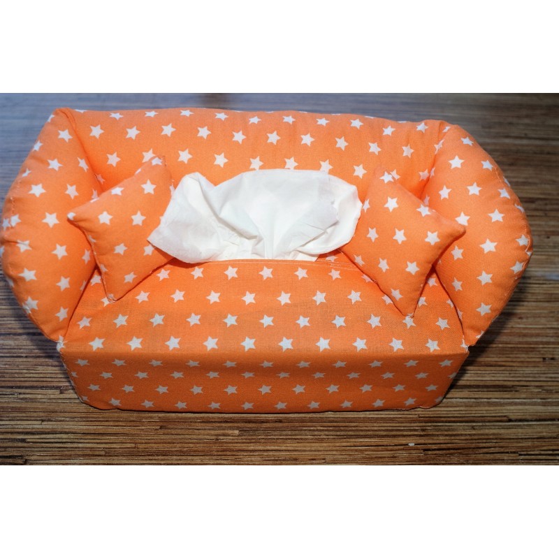 Taschentuchsofa orange mit Sternen Taschentuchsofa orange mit Sternen