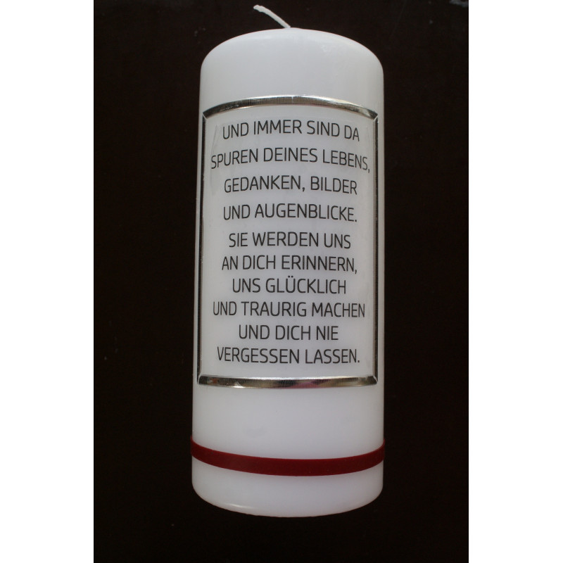 Trauerkerze mit Spruch